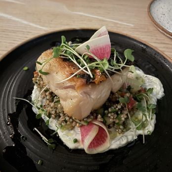 Costiera - Grilled Rockfish with tabbouleh - Mediterranean Near Me - Baltimore, Maryland Costiera - Grilled Rockfish with tabbouleh - Mediterranean Near Me - Baltimore, Maryland