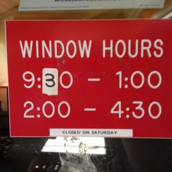 US Post Office - Hours. Closed Saturday.