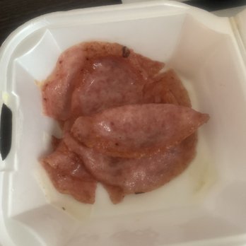 Bagel Buffet - No that's not a fruit roll up. That is supposed to be a side of Taylor ham that costs $5. - Bagels Near Me - Secaucus, New Jersey Bagel Buffet - No that's not a fruit roll up. That is supposed to be a side of Taylor ham that costs $5. - Bagels Near Me - Secaucus, New Jersey