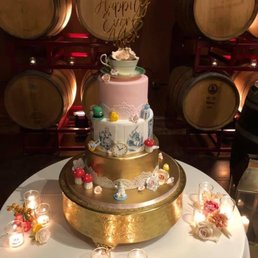 Alice In Wonderland theme wedding cake