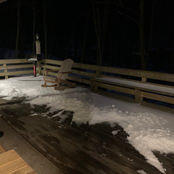 Lost River State Park - Large deck on the front with a charcoal grill and picnic table. Plenty of outside seating. - Parks Near Me - Mathias, West Virginia