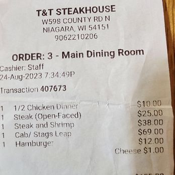 T&T Steakhouse - Steakhouses Near Me - Niagara, Wisconsin T&T Steakhouse - Steakhouses Near Me - Niagara, Wisconsin