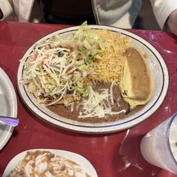 combination plate- tosta and chile relleno