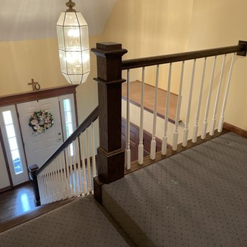 Floors By Marcel - New Staircase & New Handrails, stained DarkWalnut, 3 coats of Satin finish - Flooring Near Me - Skokie, Illinois Floors By Marcel - New Staircase & New Handrails, stained DarkWalnut, 3 coats of Satin finish - Flooring Near Me - Skokie, Illinois