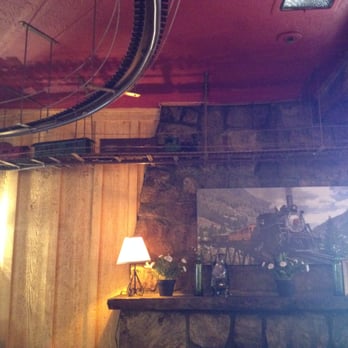 The Alpine Restaurant and Bar - Cool Train that circles around the ceiling over the bar - New American Near Me - Georgetown, Colorado The Alpine Restaurant and Bar - Cool Train that circles around the ceiling over the bar - New American Near Me - Georgetown, Colorado
