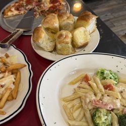 Sal’s Pizza - Garlic knot , meat lovers personal pizza