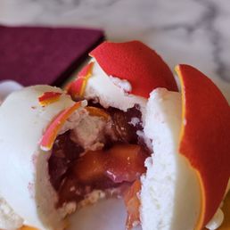 Inside filling of peach Dessert. Inside filling of peach Dessert.