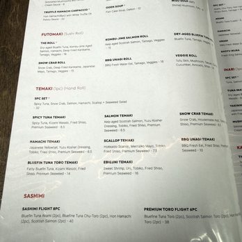 The Roll - Menu 1/23/26 - Japanese Near Me - San Francisco, California