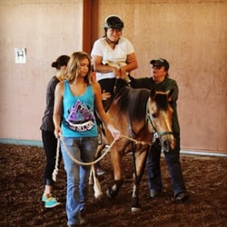 Walk On - Me riding Taco at Walk On! Mary is the fabulous woman in the hat.