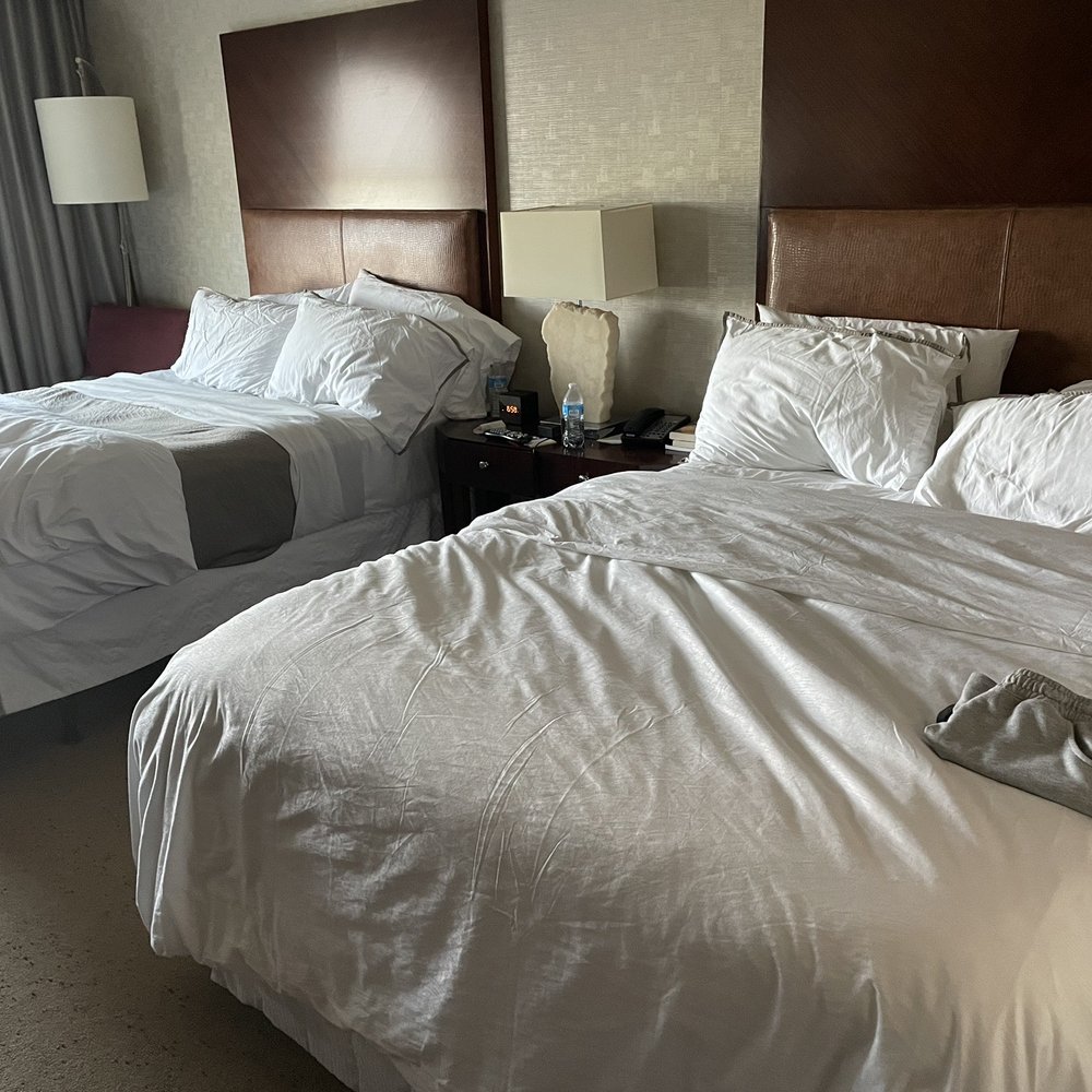 What our beds looked like after the room was refreshed What our beds looked like after the room was refreshed