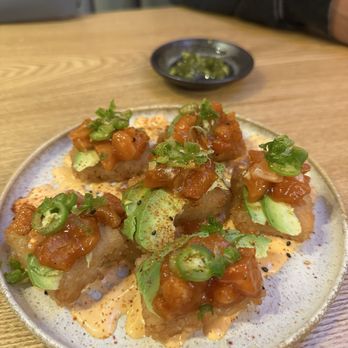 Zuko Sushi Bar - salmon crispy rice - Sushi Bars Near Me - San Jose, California Zuko Sushi Bar - salmon crispy rice - Sushi Bars Near Me - San Jose, California