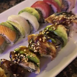 Rainbow roll and Dragon roll