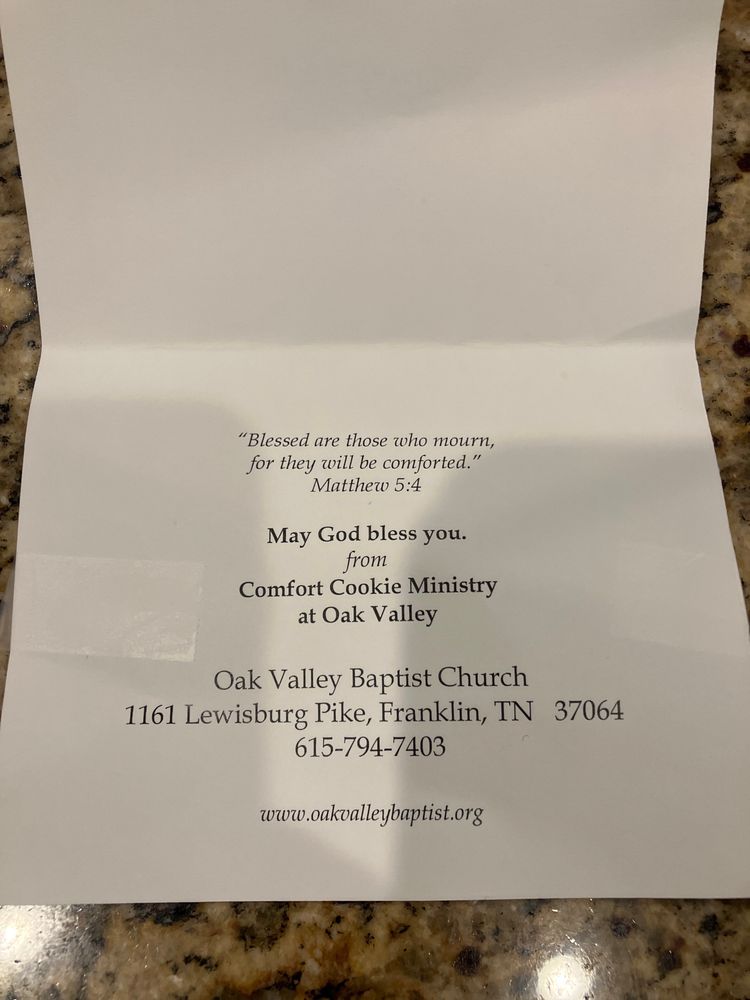 OAK VALLEY BAPTIST CHURCH Updated April 2024 1169 Lewisburg Pike