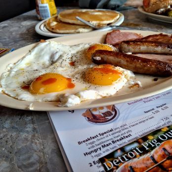 Triangle Coney Island - Cheapest all Meats Breakfast around town ,  with Pancakes,  Taters or Grits - Breakfast & Brunch Near Me - Allen Park, Michigan