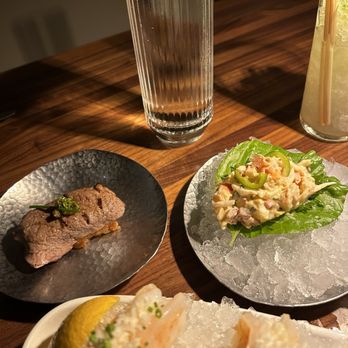 Marbled & Fin - Wagyu Crispy Rice Luxury Bite & King Crab Lettuce Cup - Seafood Near Me - Charleston, South Carolina Marbled & Fin - Wagyu Crispy Rice Luxury Bite & King Crab Lettuce Cup - Seafood Near Me - Charleston, South Carolina