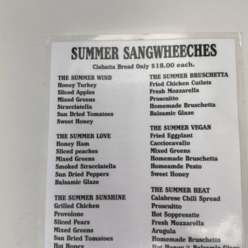 Giovanni's Italian Deli - Summer menu - Sandwiches Near Me - White Plains, New York