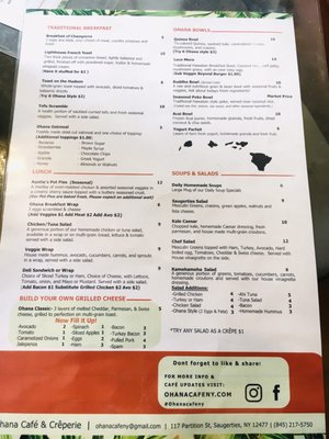 Menu photo 8 Ohana Cafe Saugerties, NY