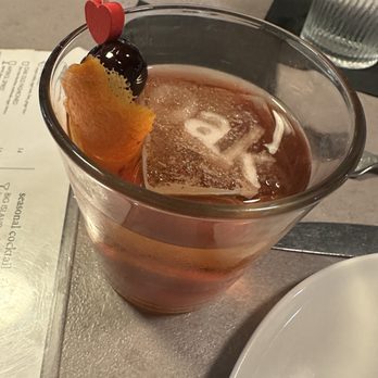 Oak - One of the best old fashions I've had. Clear ice cube customized with the restaurant name. fabulous - New American Near Me - Laguna Beach, California Oak - One of the best old fashions I've had. Clear ice cube customized with the restaurant name. fabulous - New American Near Me - Laguna Beach, California