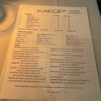 Kakui Sushi - Menu - Japanese Near Me - Oakland, California Kakui Sushi - Menu - Japanese Near Me - Oakland, California