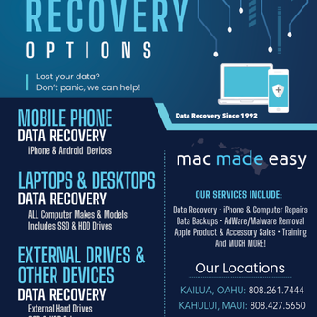 Mac Made Easy - Data Recovery Option - Computers Near Me - Lihue, Hawaii