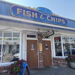 Checking out Dave's World Famous Fish & Chips!