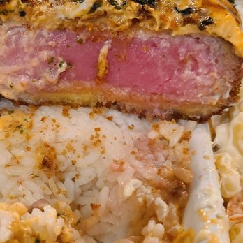 Grind Wit Tryz - Halfway through the Ahi Katsu. Perfectly cooked medium rare! So good! - Filipino Near Me - Portland, Oregon Grind Wit Tryz - Halfway through the Ahi Katsu. Perfectly cooked medium rare! So good! - Filipino Near Me - Portland, Oregon