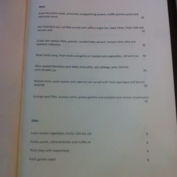 Bistro Dalby - Dinner menu: mains & sides - Restaurants Near Me - Newcastle, NSW