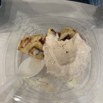 Cravings Ice Cream - Horchata ice cream on a waffle with condensed milk drizzle. - Ice Cream & Frozen Yogurt Near Me - Bellflower, California Cravings Ice Cream - Horchata ice cream on a waffle with condensed milk drizzle. - Ice Cream & Frozen Yogurt Near Me - Bellflower, California