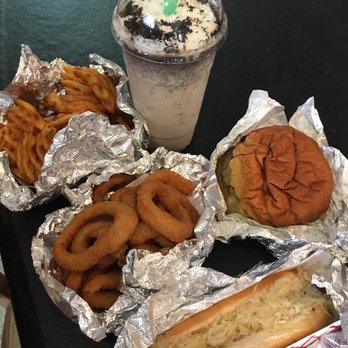 Burger Shack - Oreo Milkshake 16oz, Waffle Fries, Coney Island Dog, Hamburger with Unlimited Toppings, Onion Rings - Burgers Near Me - Lynbrook, New York Burger Shack - Oreo Milkshake 16oz, Waffle Fries, Coney Island Dog, Hamburger with Unlimited Toppings, Onion Rings - Burgers Near Me - Lynbrook, New York