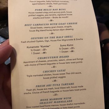 The Boardroom - Food menu - Cocktail Bars Near Me - Kailua, Hawaii