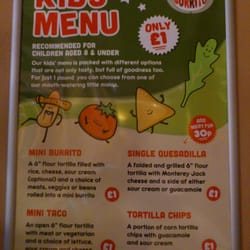 Mission Burrito - Something to remember for the future :-) 1£ kids menue! Bargain