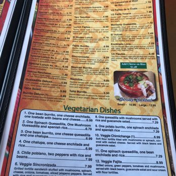 Mazatlan - a menu for a mexican restaurant - Mexican Near Me - Warrenton, North Carolina