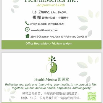 HealthMerica - Move to new office @ 2501 E. Chapman Ave., Unit 107, Fullerton, CA 92831 - Acupuncture Near Me - Fullerton, California