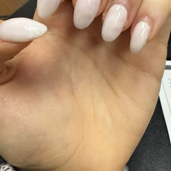 M Vince Nail Spa - The absolute worst nail spa service I've ever received. Not pictured is my equally messed up toe nail polish - Nail Salons Near Me - Austin, Texas