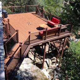 28'x20' Deck with True North Compass inlay design.  Approximately 20' above ground level.