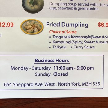 Suhan Dumplings - Hours - Korean Near Me - Toronto, Ontario Suhan Dumplings - Hours - Korean Near Me - Toronto, Ontario