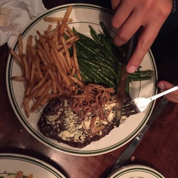 George's Corner - Ribeye w/ some green bean and fries. #OrderEnvy. Hand model: Woz - American Near Me - St George, Utah George's Corner - Ribeye w/ some green bean and fries. #OrderEnvy. Hand model: Woz - American Near Me - St George, Utah