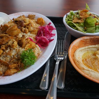Bread Bites Mediterranean - Chicken Shawarma with salad and hummus. - Bakeries Near Me - Okemos, Michigan