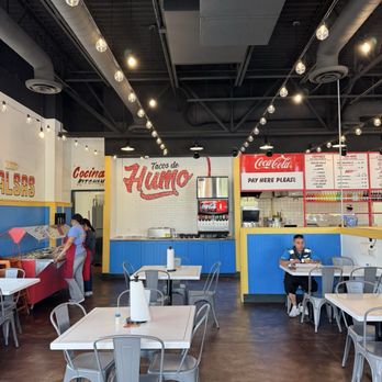 Tacos De Humo - Seating area and salsa bar. - Tacos Near Me - Denver, Colorado Tacos De Humo - Seating area and salsa bar. - Tacos Near Me - Denver, Colorado