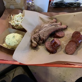 Harmon's Barbecue - Sausage/brisket plate - Barbeque Near Me - Cibolo, Texas Harmon's Barbecue - Sausage/brisket plate - Barbeque Near Me - Cibolo, Texas