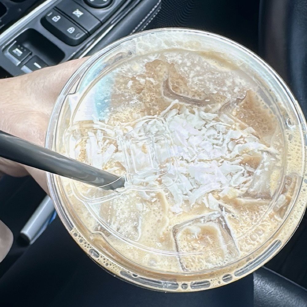 Ambrosia Coffee Roasters - Vietnamese coconut coffee. The coconut flakes on top. - Coffee & Tea Near Me - Wilmington, California