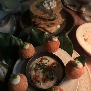 Casa Neos - Zucchini chips and arancini - Mediterranean Near Me - Miami, Florida