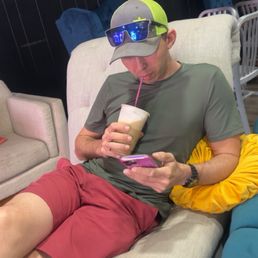 Hubby enjoying the coffee Hubby enjoying the coffee