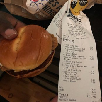 Sonic Drive-In - horrible I ordered the toast club and they give me this .then we try again and the kid doing the trash with no gloves brings us the food - Burgers Near Me - Pittsburg, California