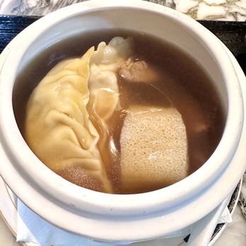 The Chinese Library - Hokkaido scallop dumpling w winter melon and porcini in a porcini broth. - Chinese Near Me - Hong Kong, HK