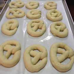 West Berlin - Our signature Bavarian Pretzels start as hand twisted pale dough.