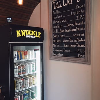 Knuckle Sandwich - Drink menu and beverage freezer - Poutineries Near Me - Toronto, Ontario