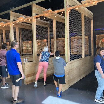 Axe Escape Axe Throwing - Numerous Ax throwing stalls, each enclosed by fencing. They're different games. - Axe Throwing Near Me - San Antonio, Texas Axe Escape Axe Throwing - Numerous Ax throwing stalls, each enclosed by fencing. They're different games. - Axe Throwing Near Me - San Antonio, Texas