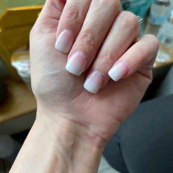 Vibe Nails & Spa - White and pink ombre done with powder - Nail Salons Near Me - Henrietta, New York Vibe Nails & Spa - White and pink ombre done with powder - Nail Salons Near Me - Henrietta, New York