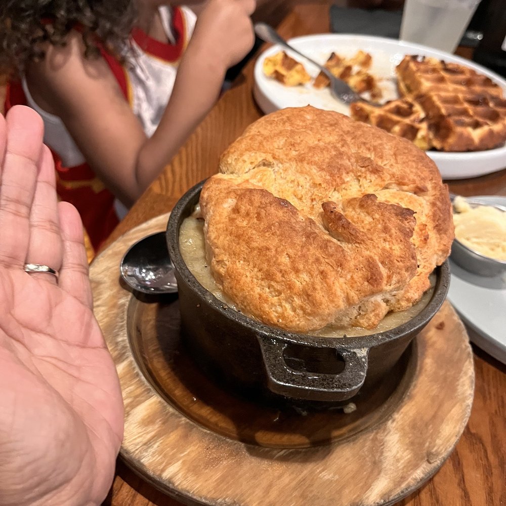 Batch Local Kitchen - Chicken Pot Pie--my hand for reference. It's not small! - Cocktail Bars Near Me - West Palm Beach, Florida